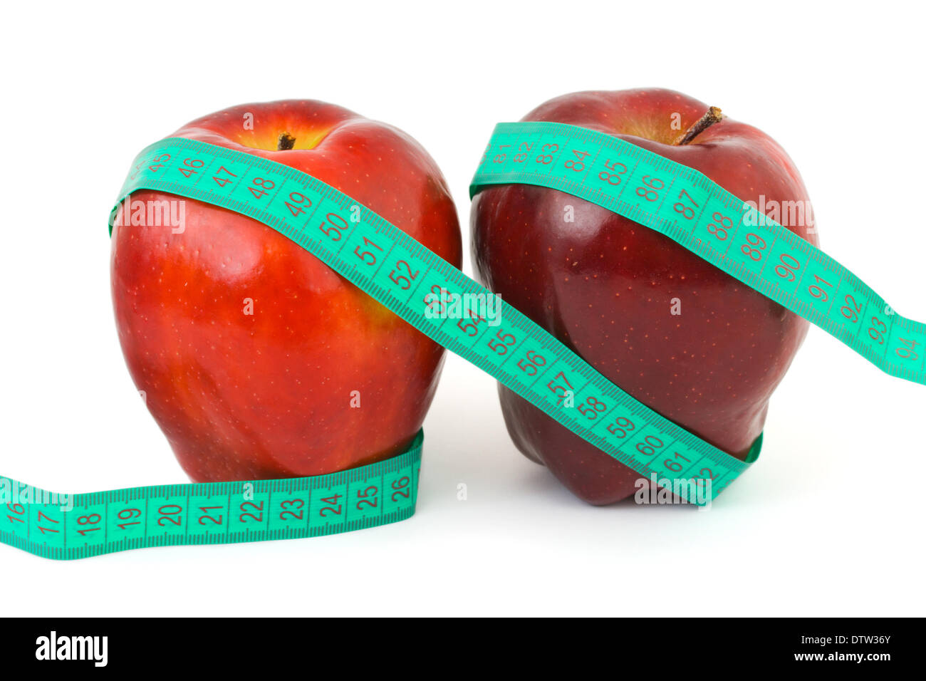 Apples and measuring tape Stock Photo - Alamy