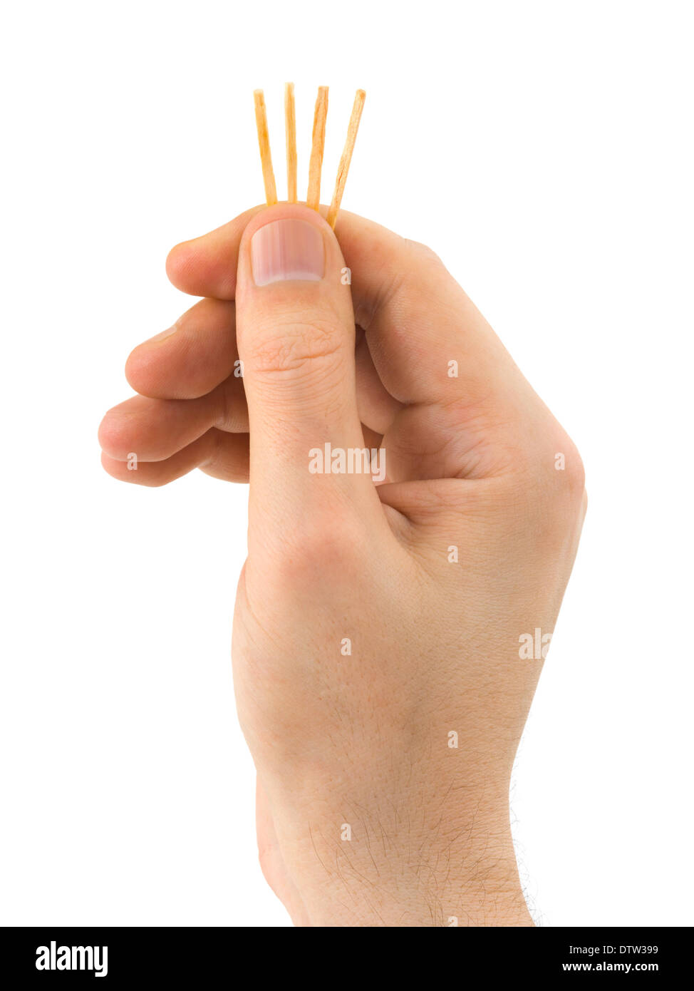 Hand and matches draw lots Stock Photo Alamy