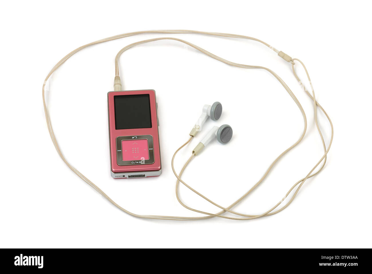 Mp3 player and headphones Stock Photo Alamy