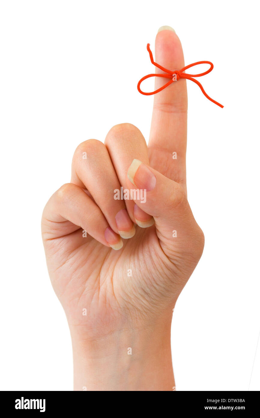 Woman memory ribbon finger hi-res stock photography and images - Alamy
