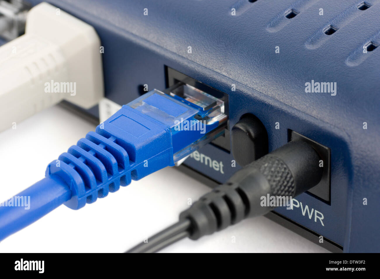 Computer and cables Stock Photo Alamy