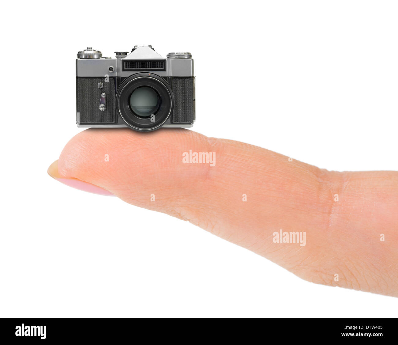 Finger and camera Stock Photo Alamy