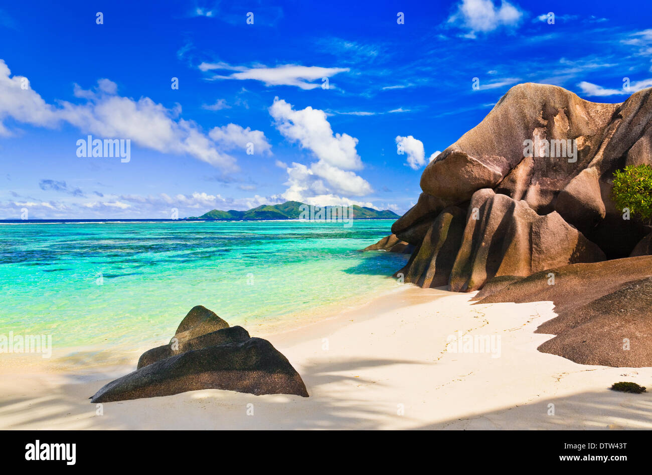 Beach Source d'Argent at Seychelles Stock Photo - Alamy