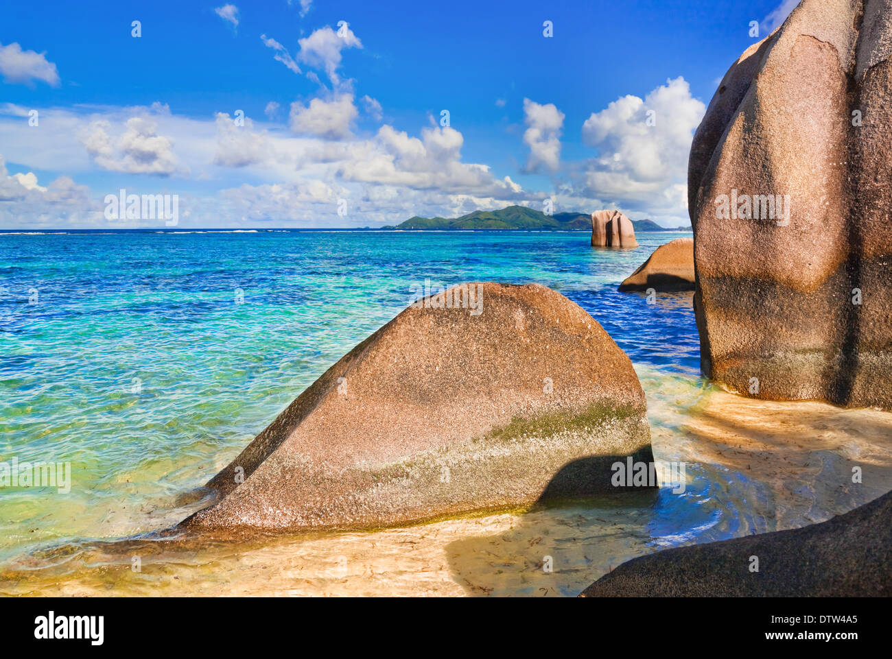 Stones on tropical beach Stock Photo