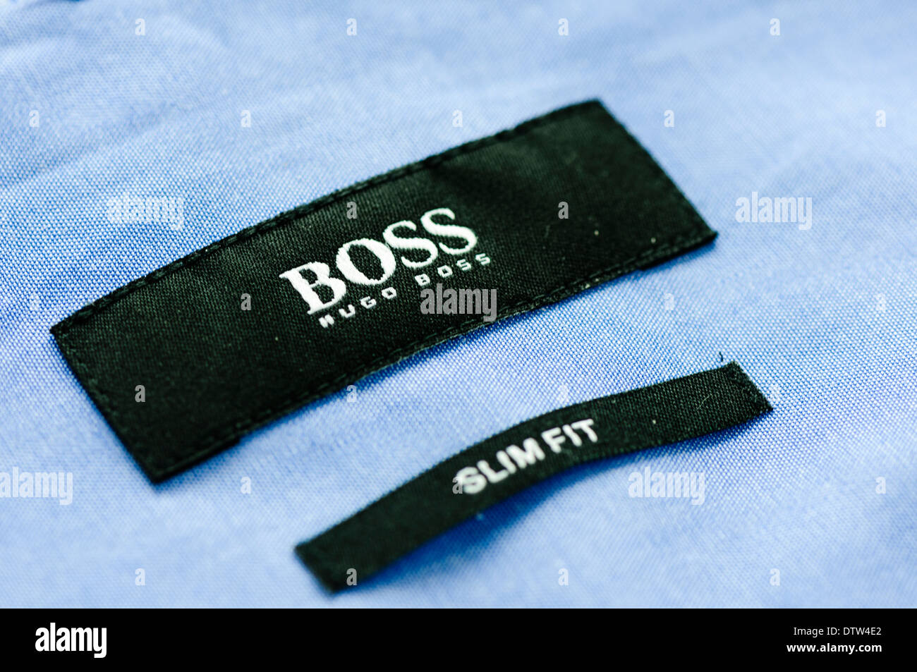 Label on a Hugo Boss men's shirt Stock 