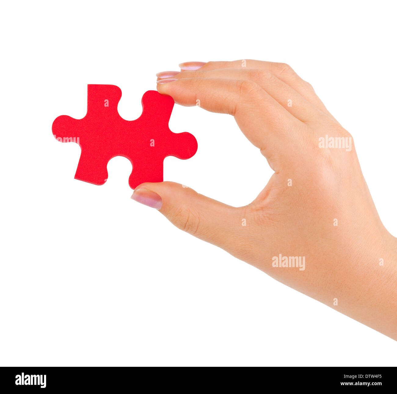 Hand with puzzle Stock Photo - Alamy
