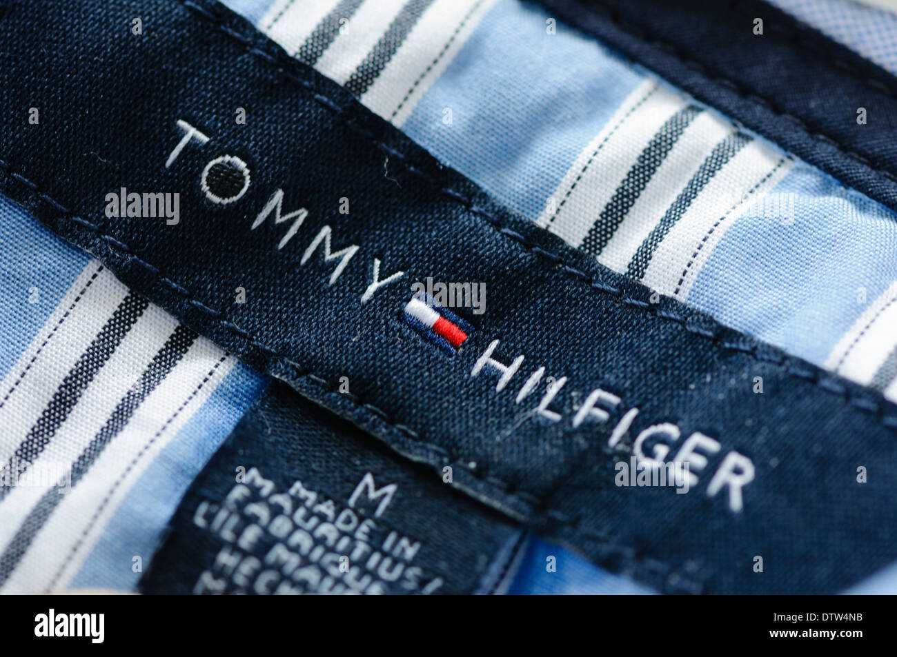 Label on a Tommy Hilfiger men's shirt Stock Photo - Alamy
