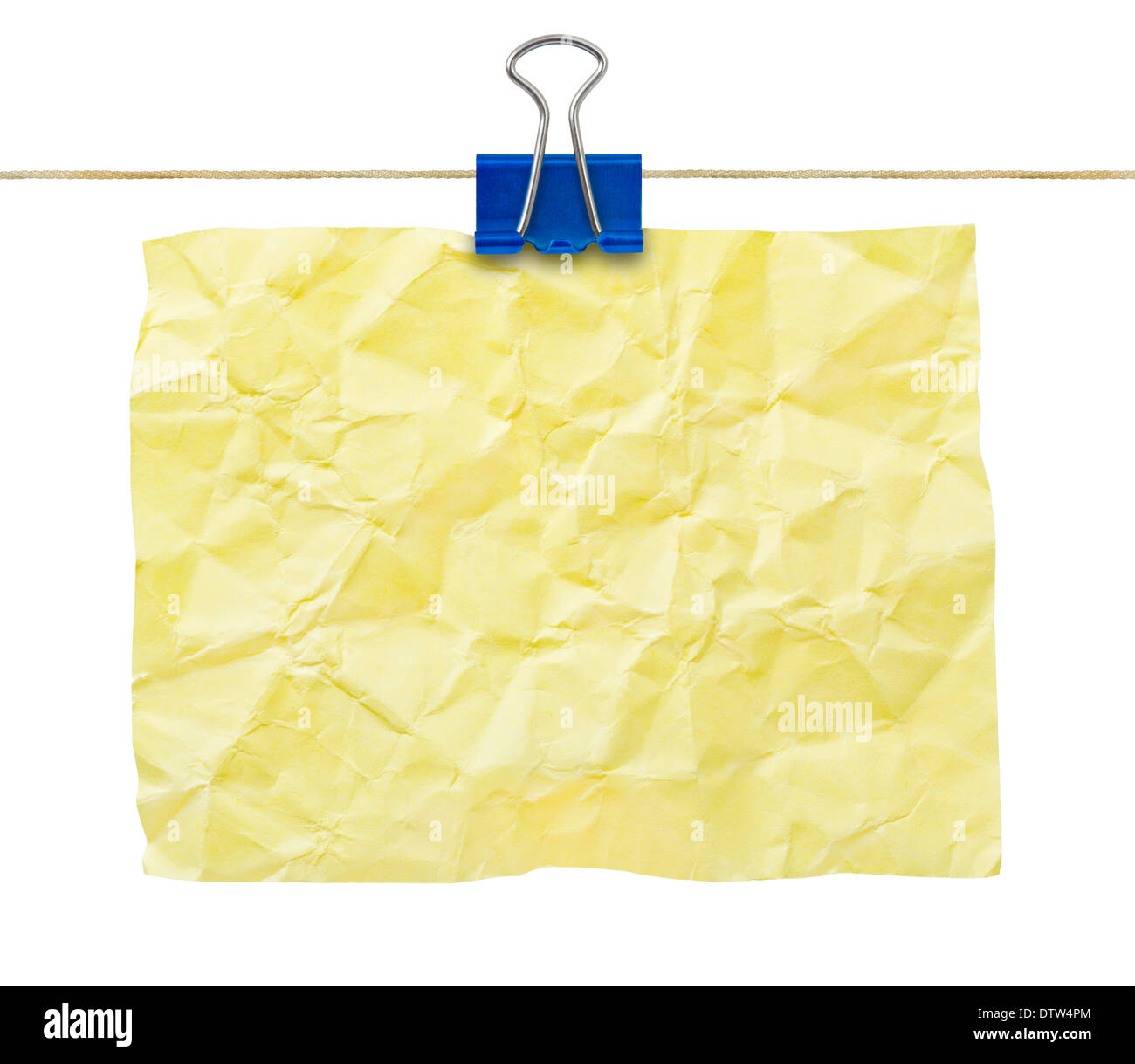 Yellow crumpled note paper Stock Photo Alamy