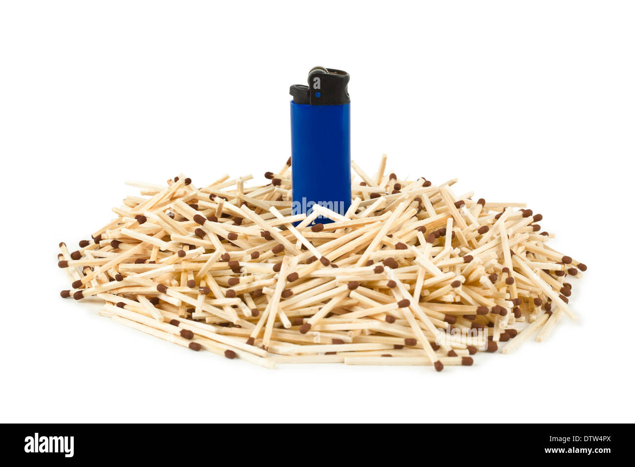 Matches and lighter - leadership concept Stock Photo