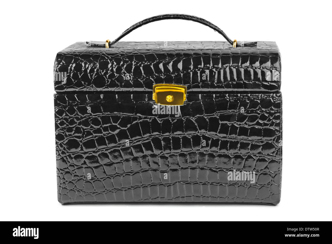 Black leather bag Stock Photo