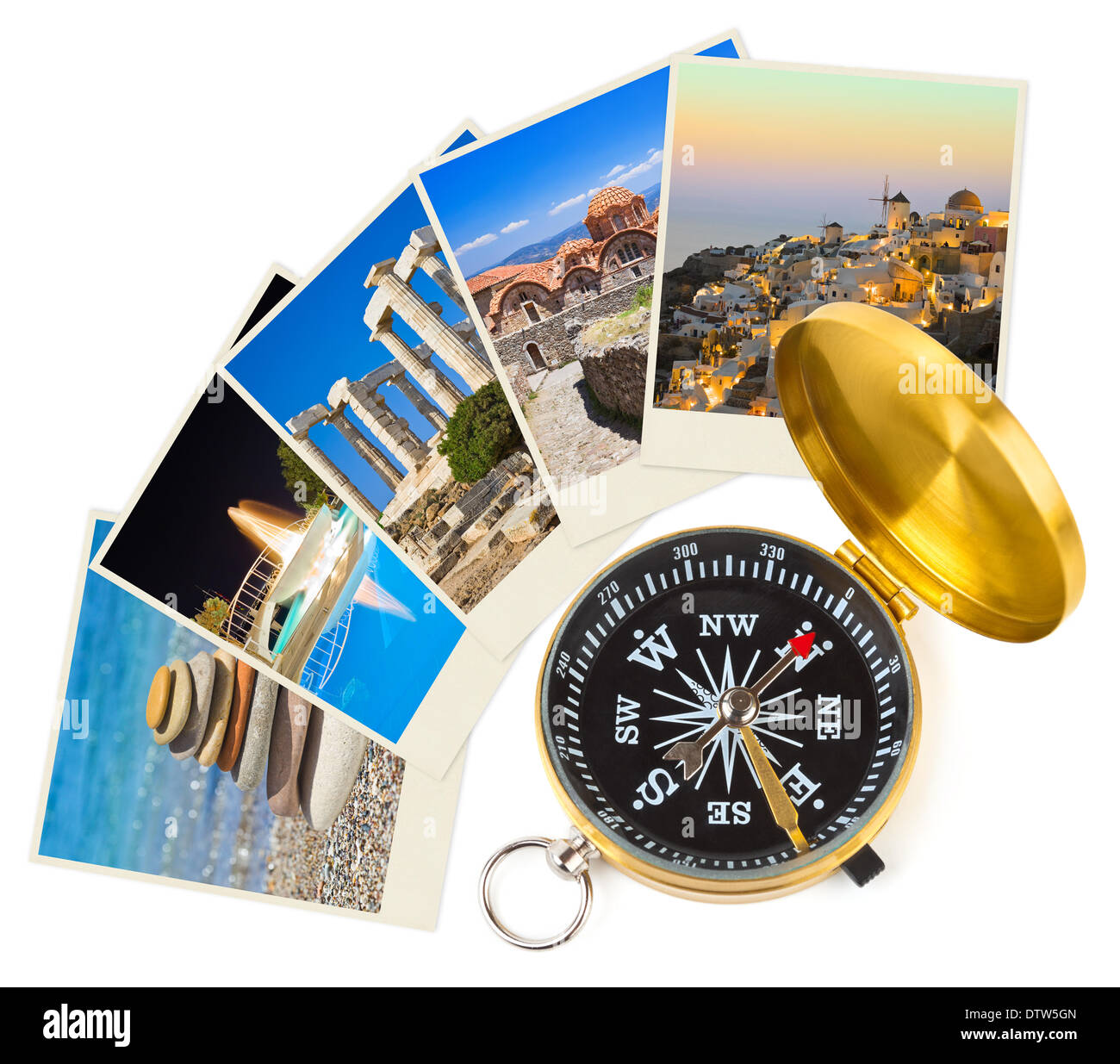Greece photography and compass Stock Photo