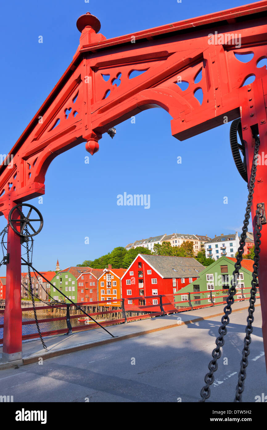 Cityscape of Trondheim, Norway Stock Photo