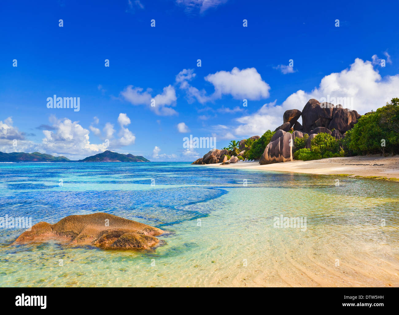 Beach Source d'Argent at Seychelles Stock Photo - Alamy