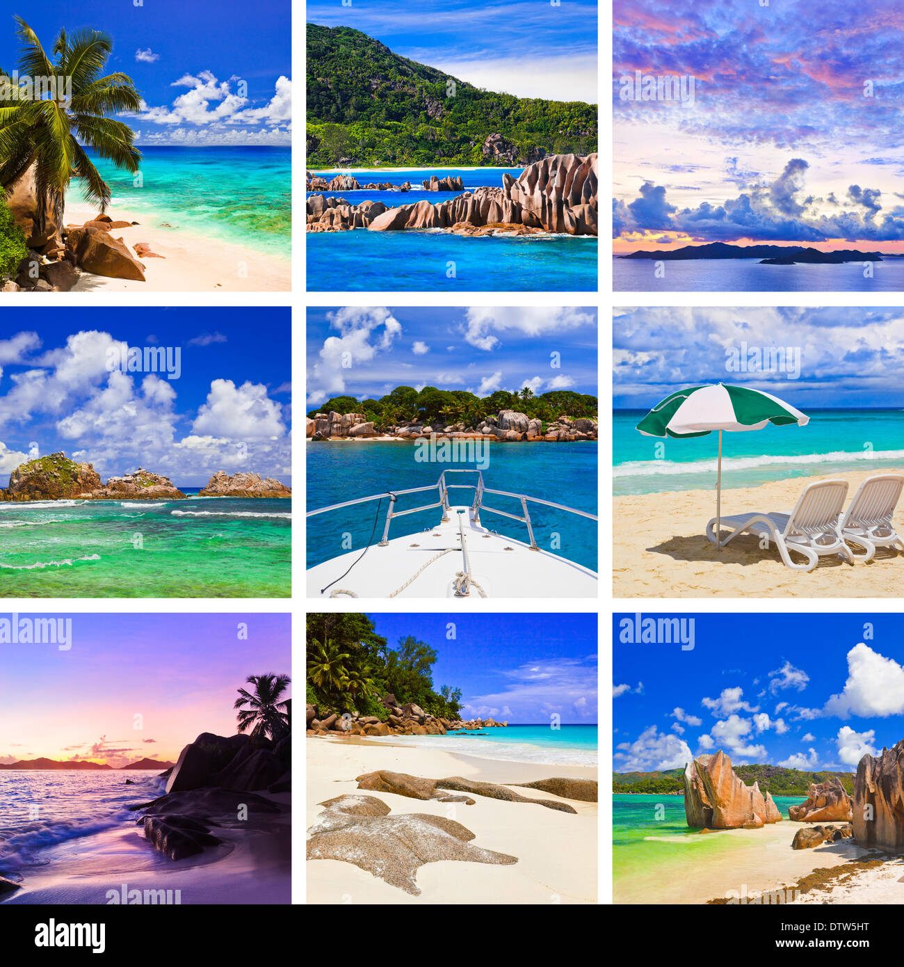 Collage of summer beach images Stock Photo