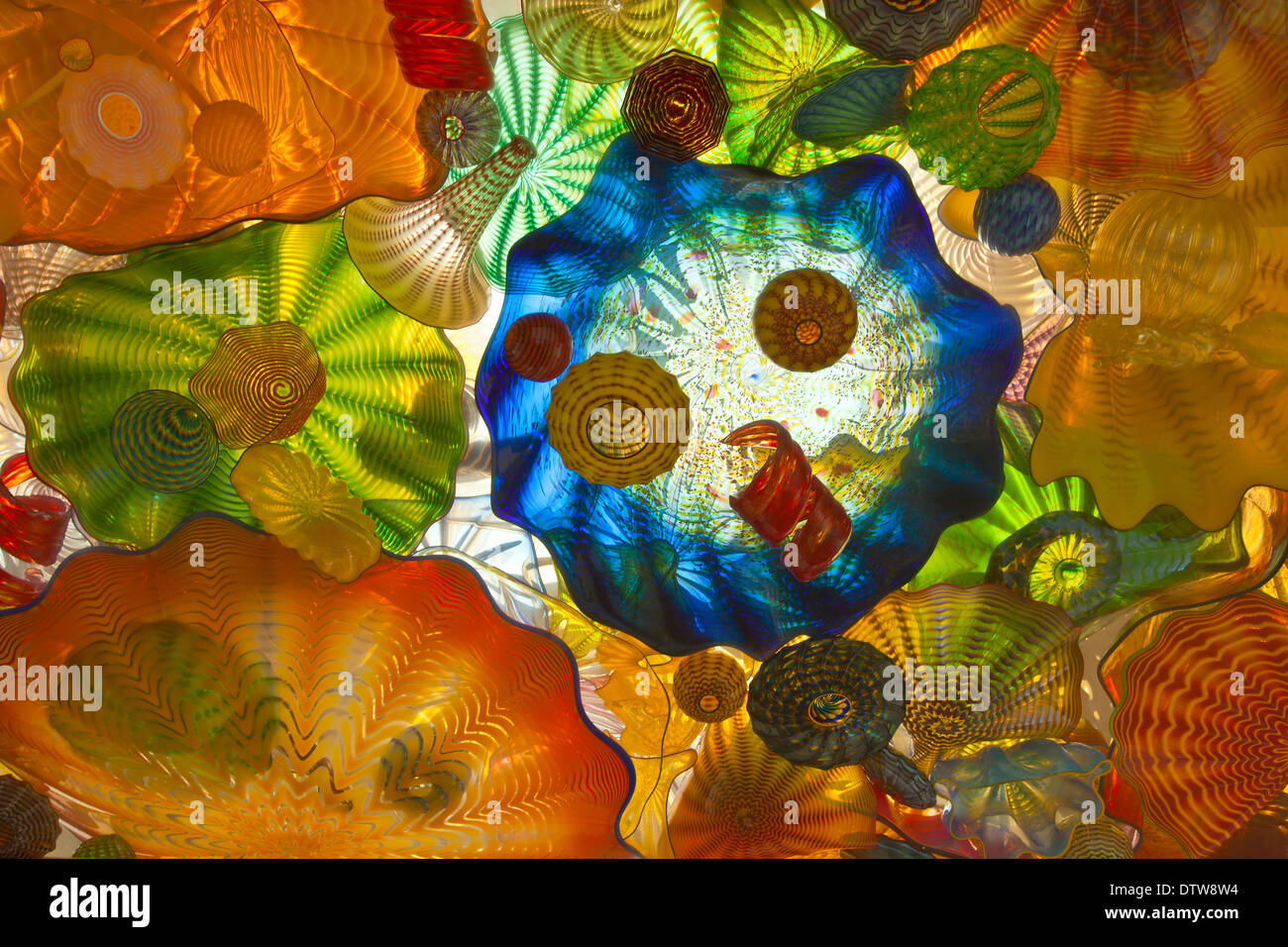 Glass art on a pedestrian ceiling in Washington Stock Photo Alamy