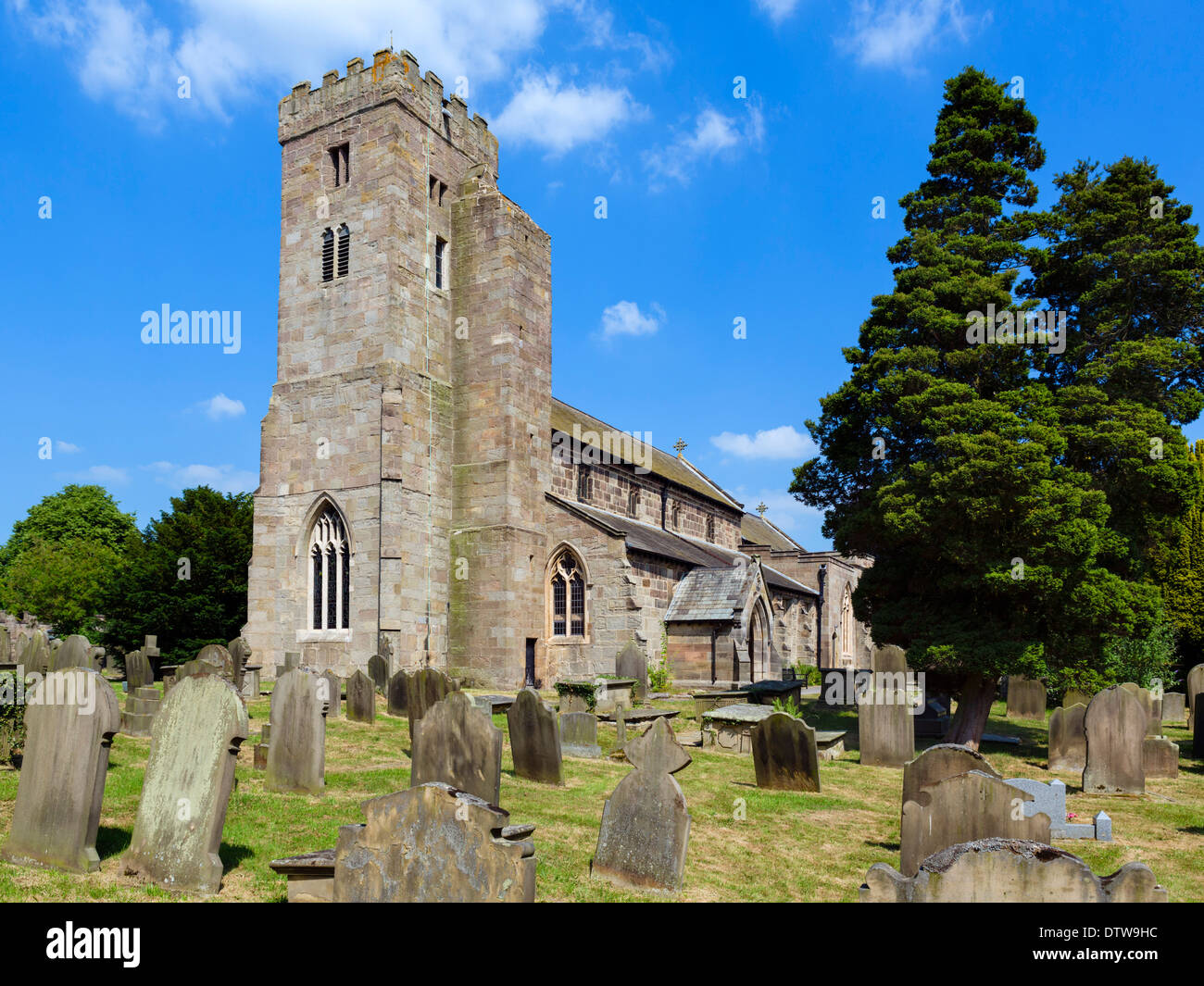 All Saints Church in the picturesque village of Ripley, North Yorkshire, England, UK Stock Photo