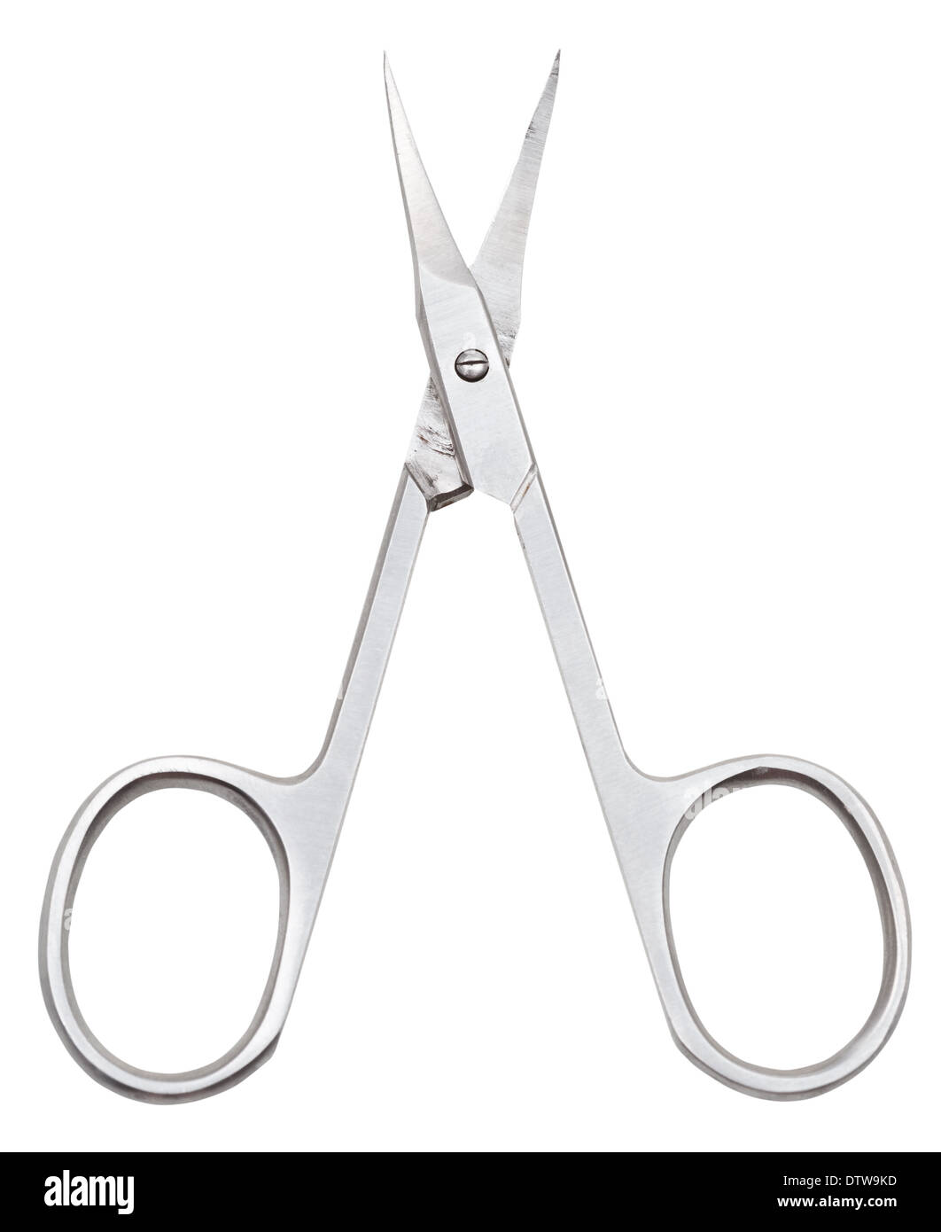 open manicure scissors isolated on white background Stock Photo