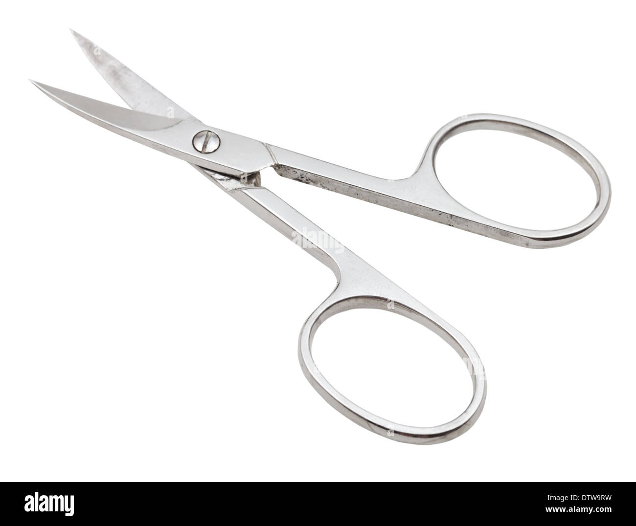 open nail scissors isolated on white background Stock Photo