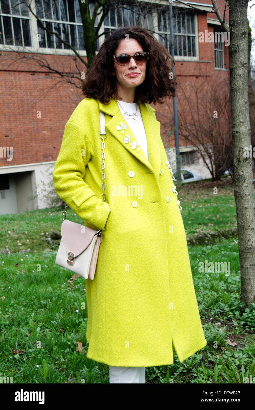 Designer Marianna Cimini arriving at the Costume National runway show in  Milan - Feb 20, 2014 - Photo: Runway Manhattan/Paolo Diletto Stock Photo -  Alamy