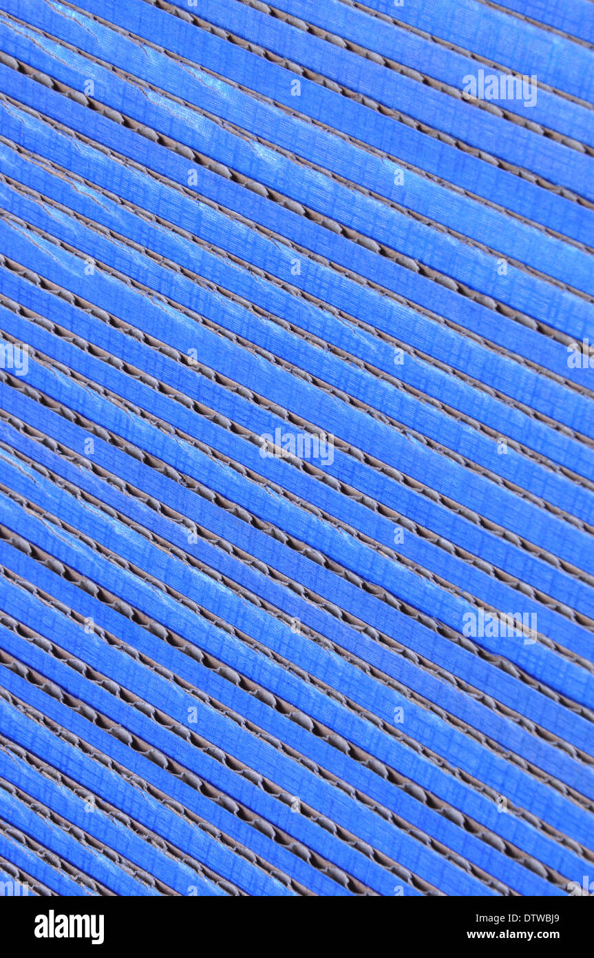 Blue corrugated cardboard stacked Stock Photo Alamy