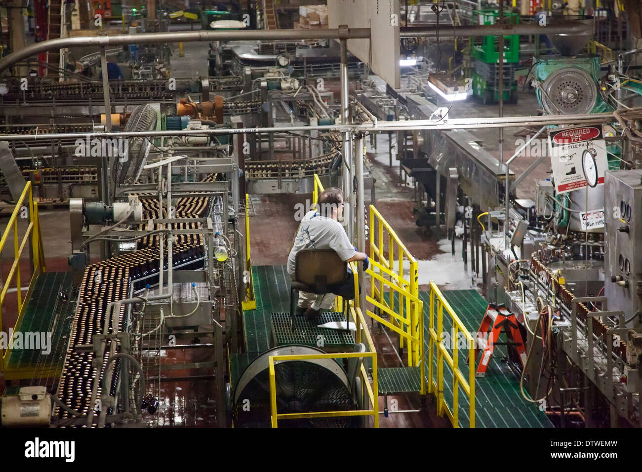 Tampa, Florida Beer is bottled at the Yuengling Brewery Stock Photo