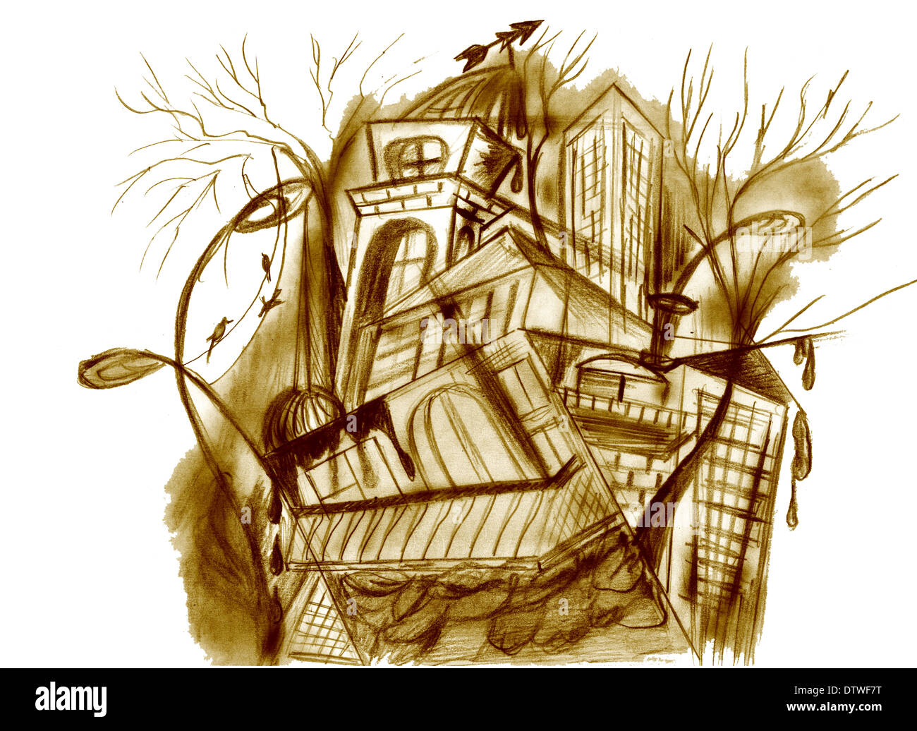 Doodle hand drawn elements. Cartoon abstract... - Stock Illustration  [71972732] - PIXTA