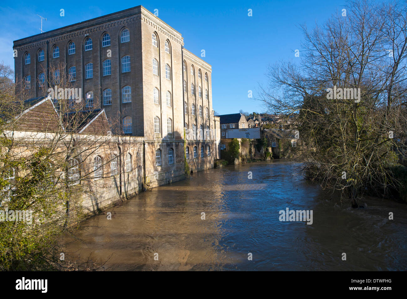 Abbey Mill and River Avon, Bradford on Avon, Wiltshire, England Stock