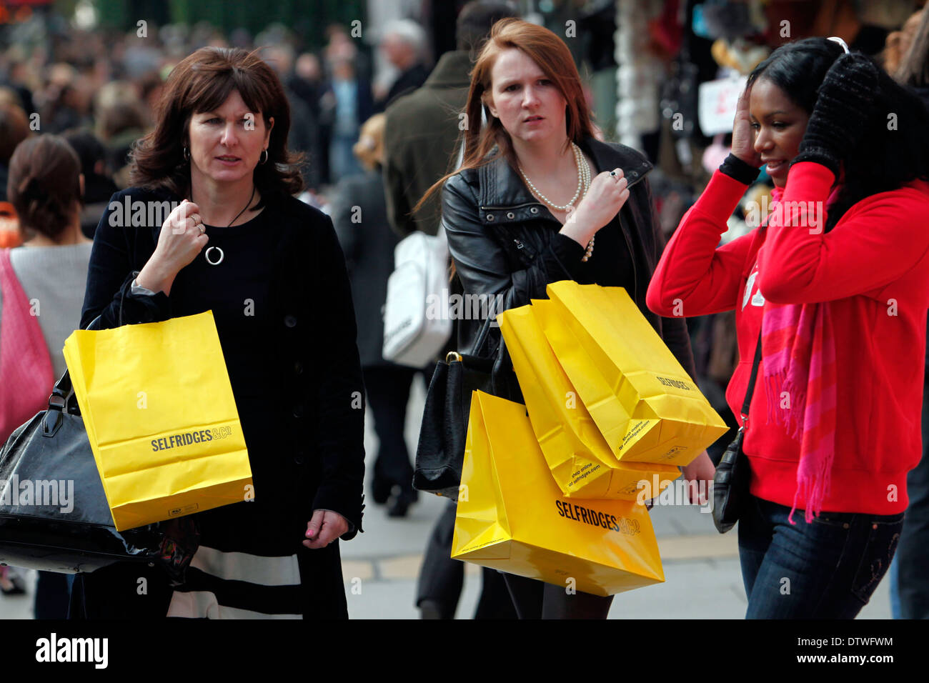 Christmas shoppers are pictured along Oxford Street in London, Britain, 23 November 2012. Stock Photo