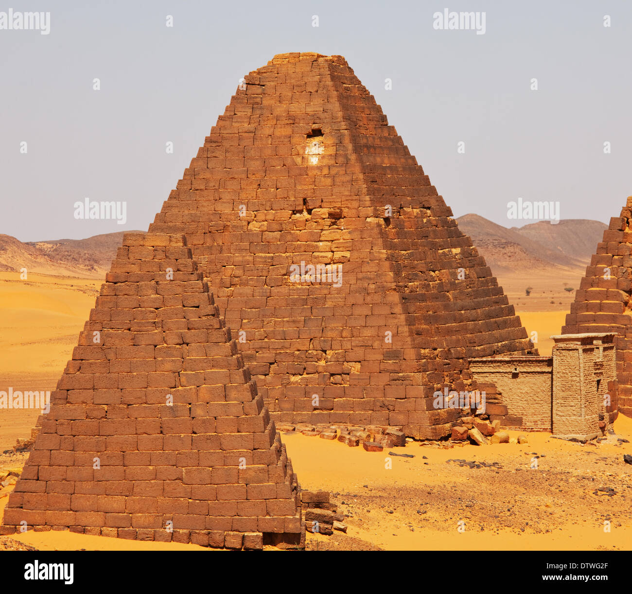 Pyramids in Sudan Stock Photo