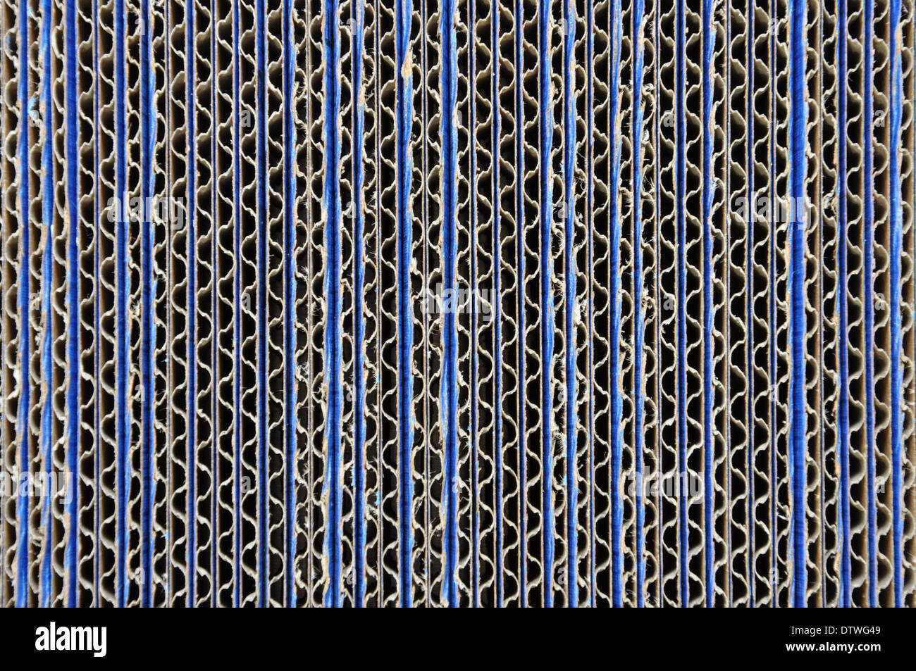 Blue corrugated cardboard stacked Stock Photo Alamy