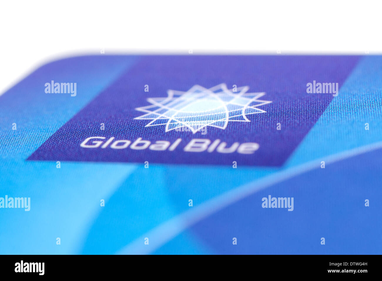 MUNICH, GERMANY - FEBRUAR 20, 2014: Logotype of tax free company 'Global Blue'. Have your Tax Free Forms completed automatically Stock Photo