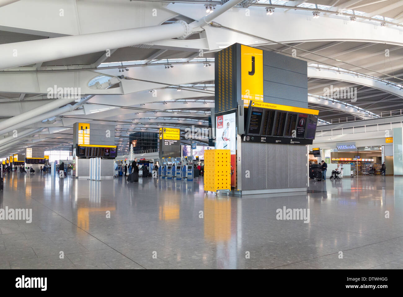 Check in hall at Heathrow airport terminal 5, London, UK Stock Photo