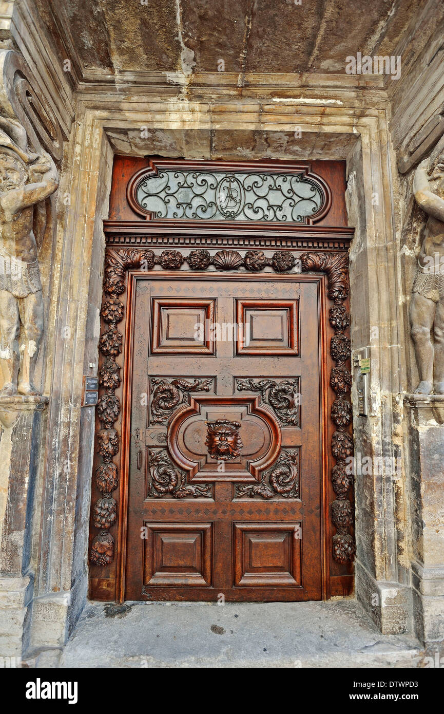 House door, Carpentras Stock Photo