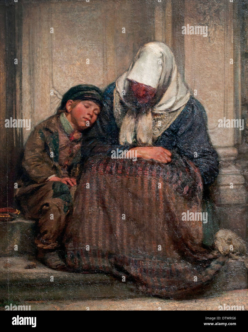 Poor People 1858 Angilbert Gobel 1821-1882 German Germany Stock Photo