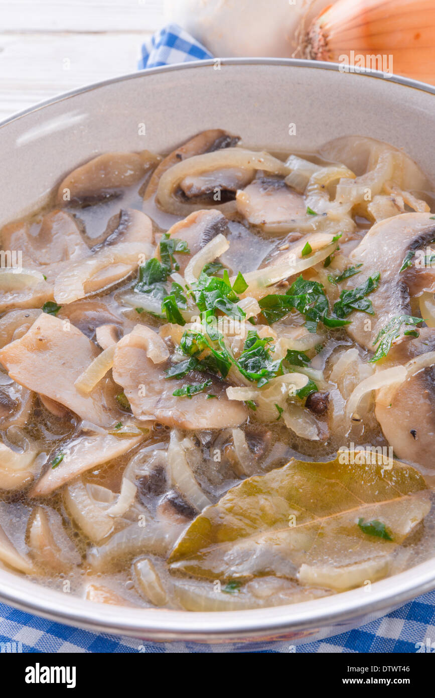 roasted mushrooms with onions Stock Photo - Alamy