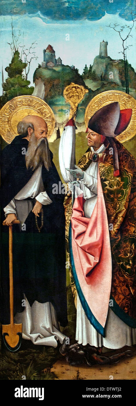 Die Heiligen - The Holy Acharius und Fiacrius  1515 Master IS with the shovel ( Meister IS mit der Schaufel ) German Germany Stock Photo