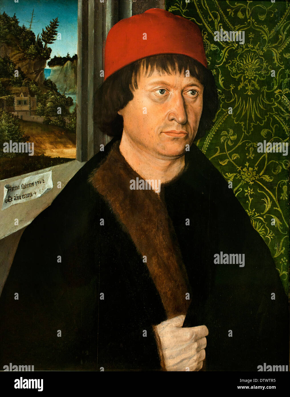 Portrait of Constance, bishop Hugo of Hohenlandenberg 1502 Master of the Bodensee German Germany Stock Photo