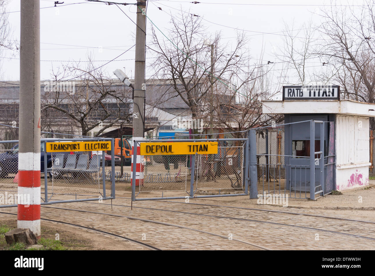 RATB Titan tram garage in Bucharest, Romania Stock Photo - Alamy