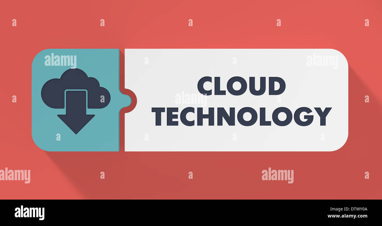 Cloud Technology Concept in Flat Design with Long Shadows. Stock Photo