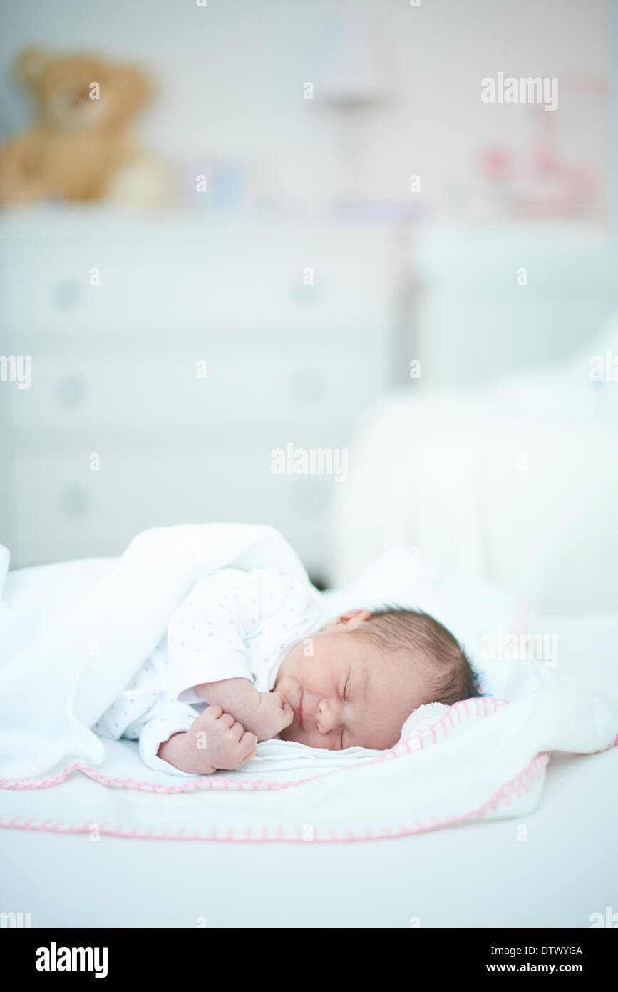 Baby Girl Sleeping in Her Room Stock Photo Alamy