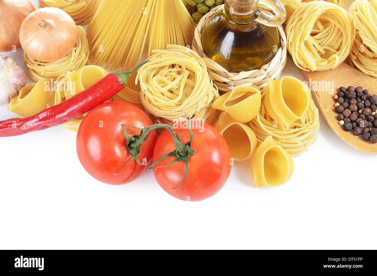 Picture of Pasta with spices and vegetables Stock Photo - Alamy