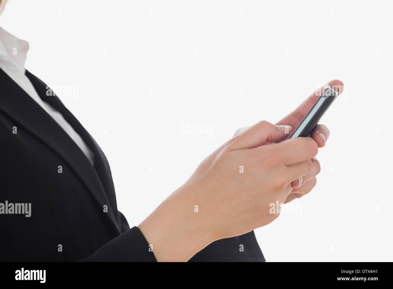 Midsection woman using cell hi-res stock photography and images - Alamy