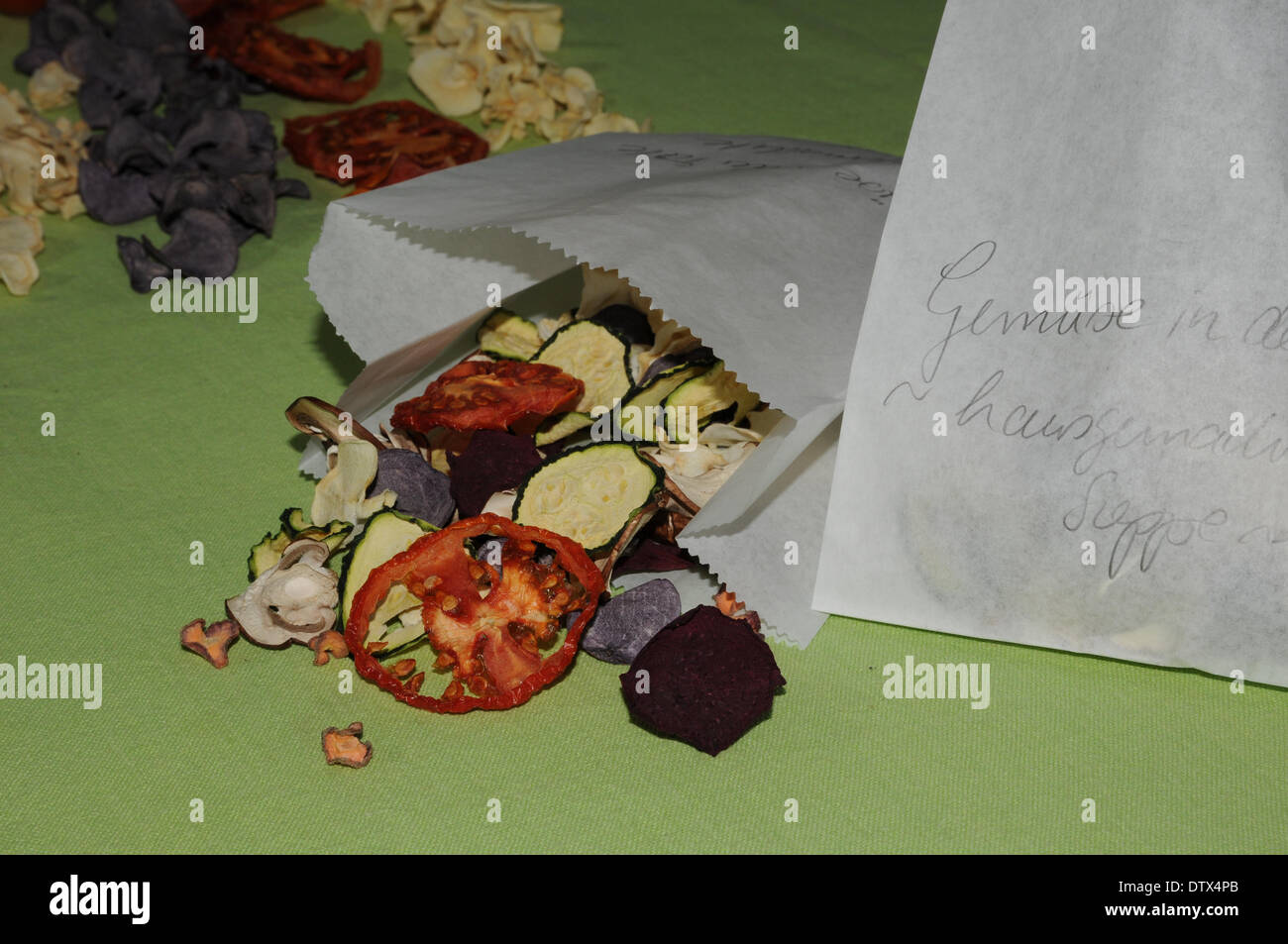 Dries vegetables for a soup Stock Photo