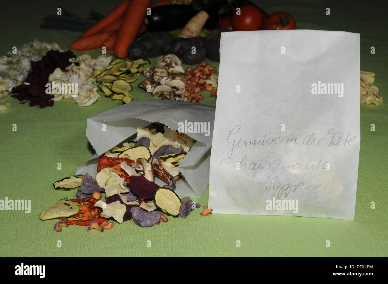 Dried vegetables for a soup Stock Photo