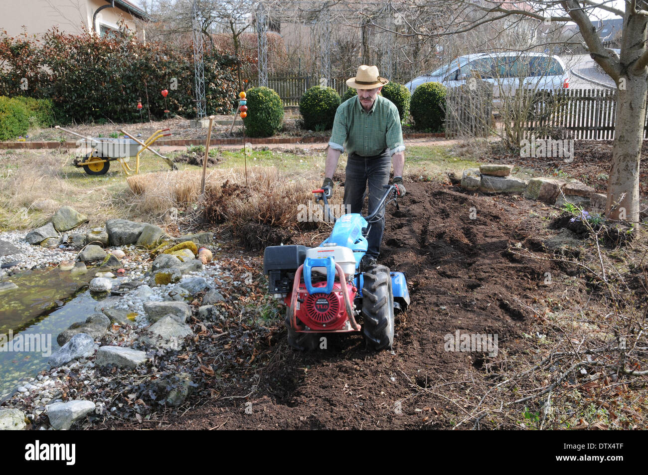 Tiller in action Stock Photo Alamy