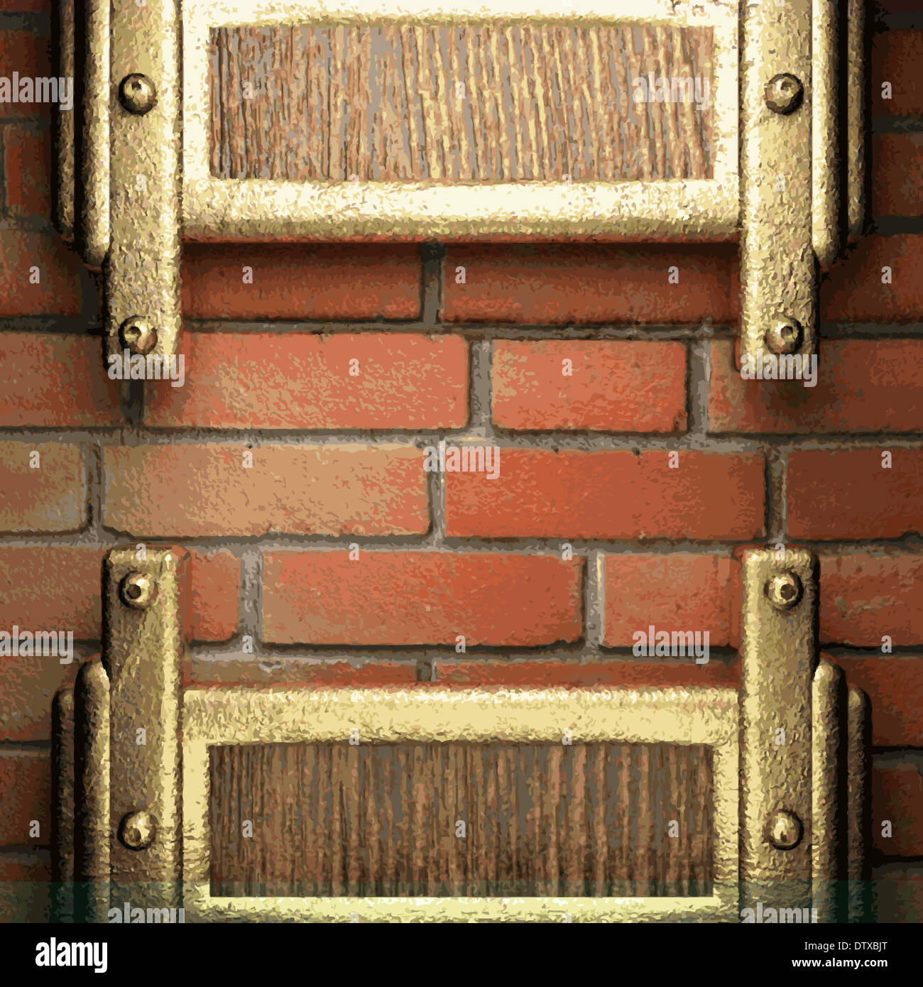 gold on brick background Stock Photo - Alamy