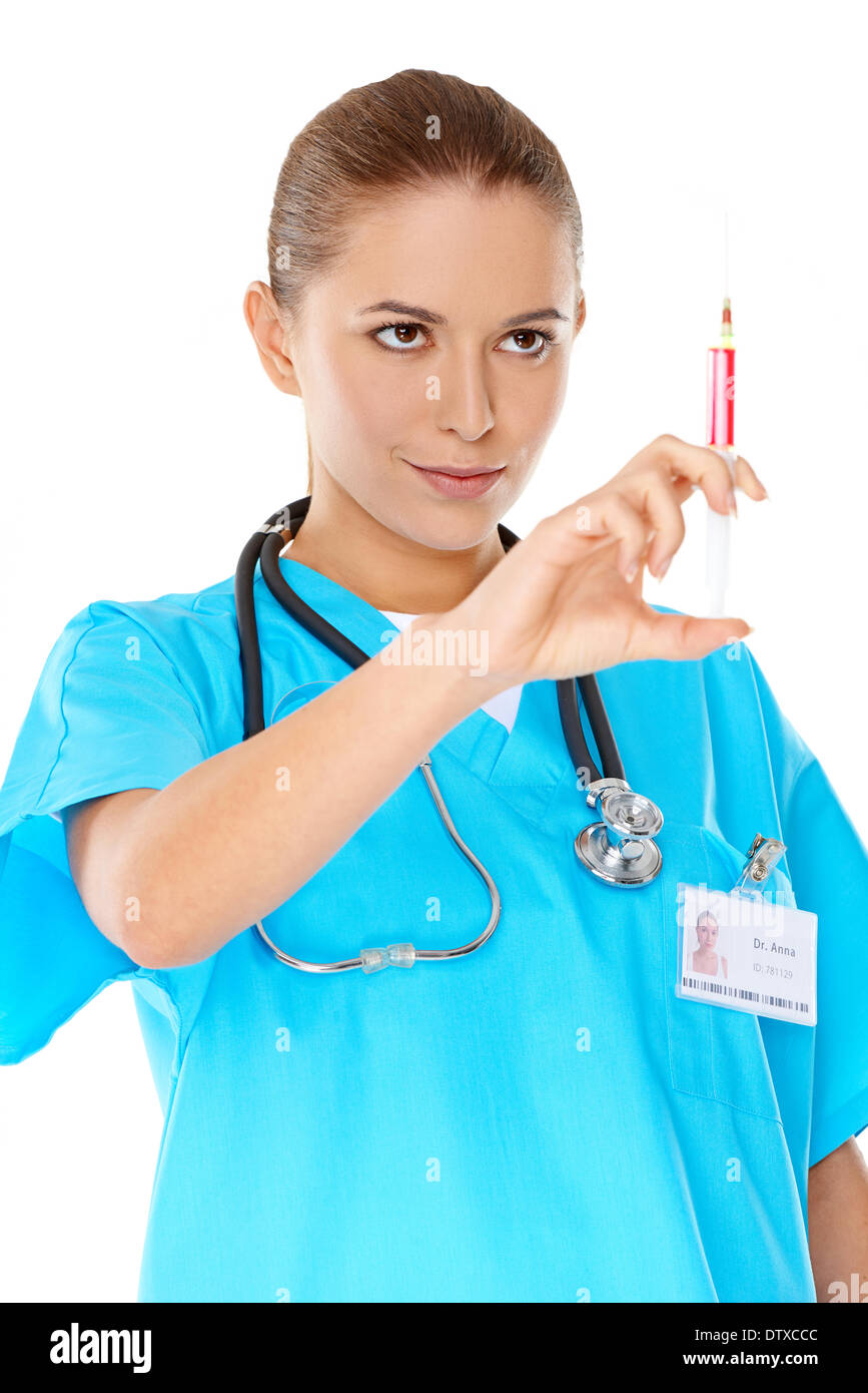 Female doctor injection hi-res stock photography and images - Alamy