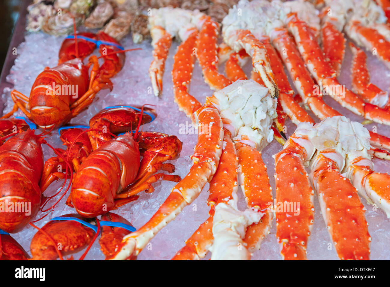 Fresh seafood background Stock Photo Alamy