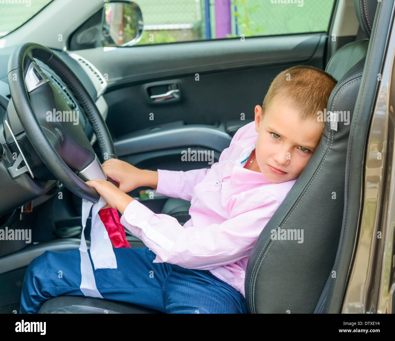child in car Stock Photo Alamy