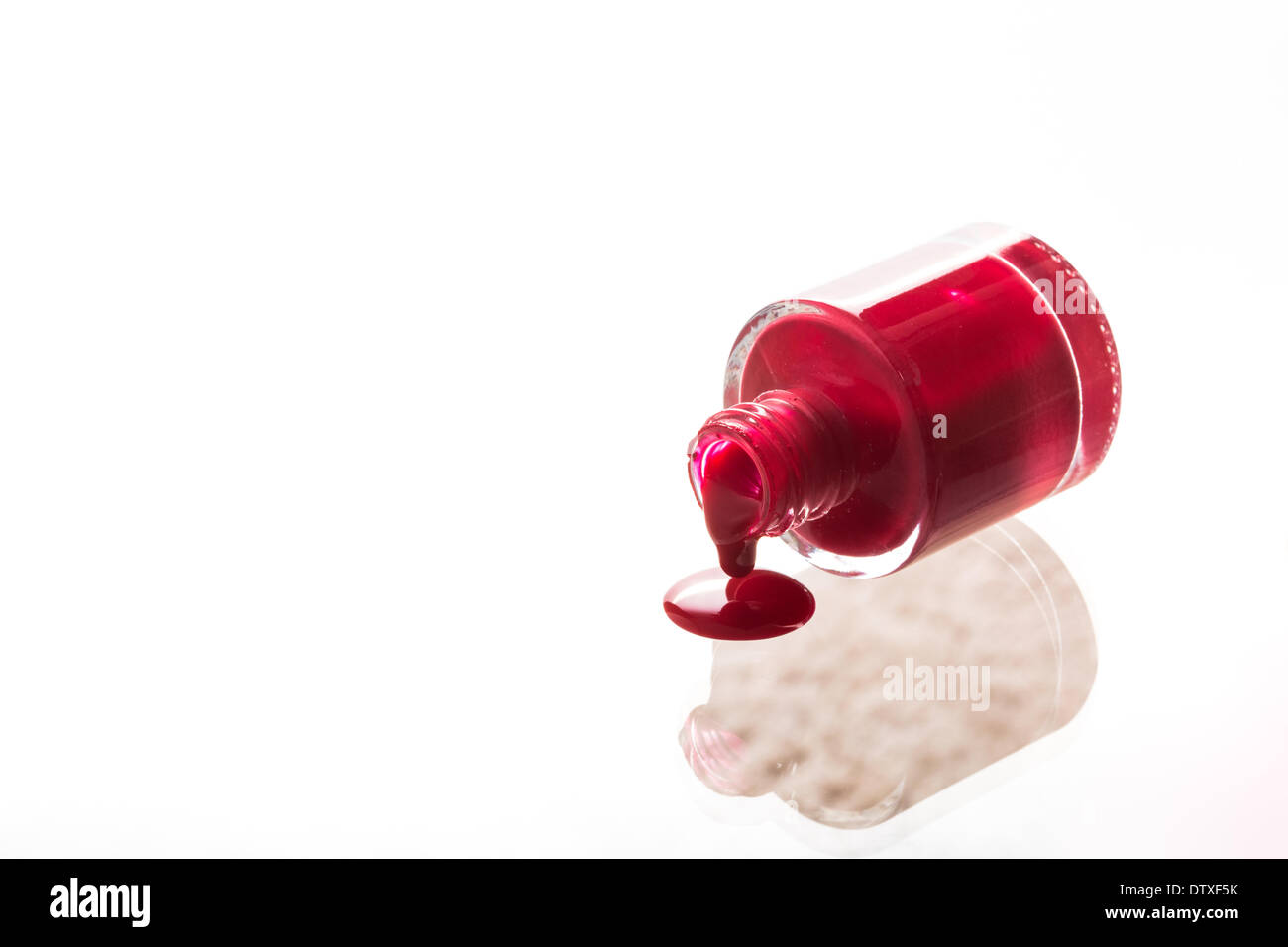 Spilled red nail polish bottle hi-res stock photography and images - Alamy